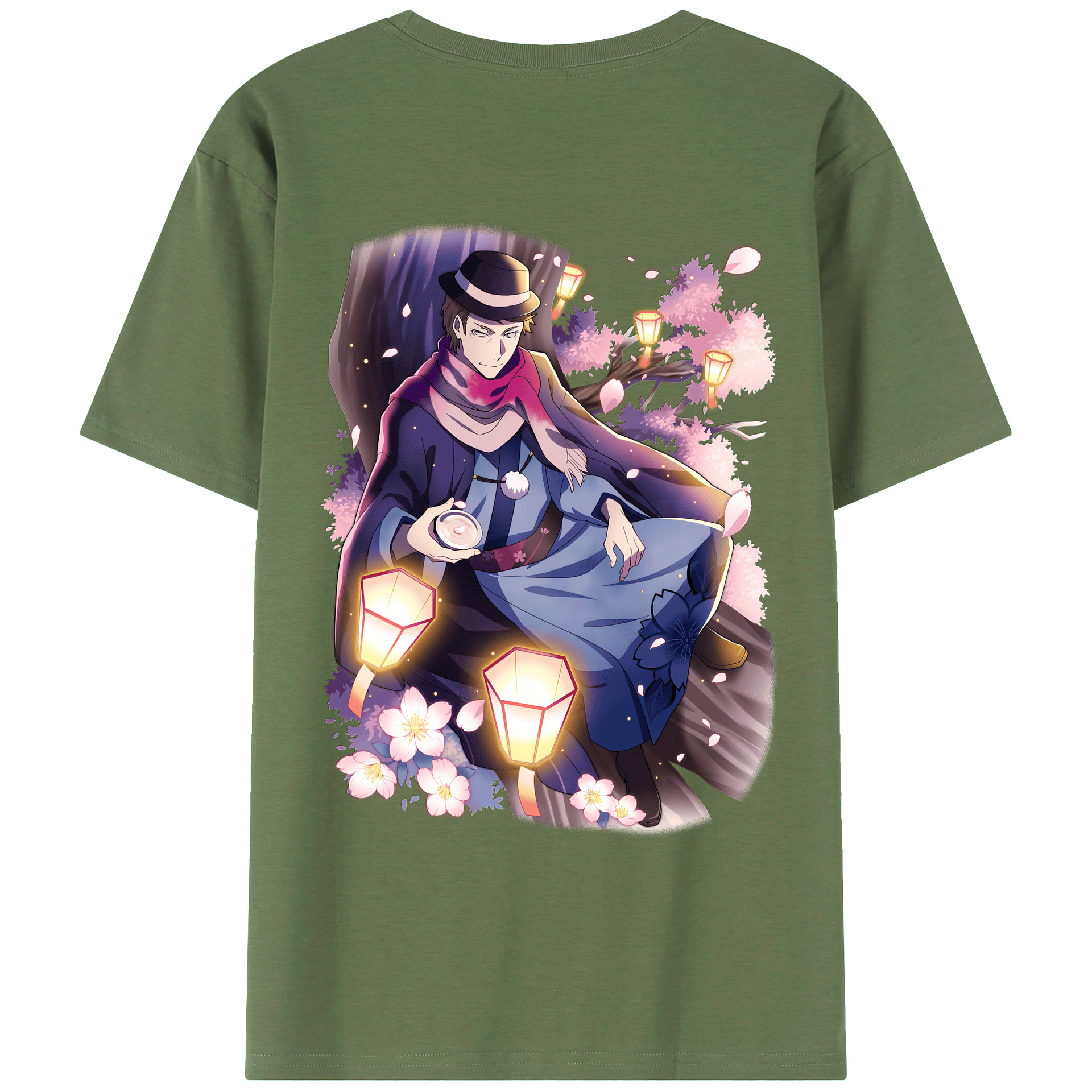 （画像用） 文豪ストレイドッグス Bungo Stray Dogs 綿100％ メンズ半袖Tシャツ（バックプリント） 通気性